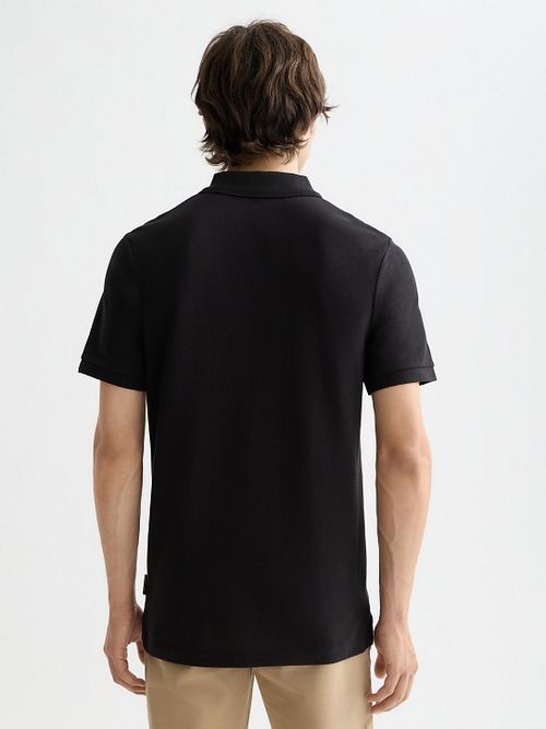 Scotch And Soda Core Piqué Polo Shirt Black Model / Achterkant