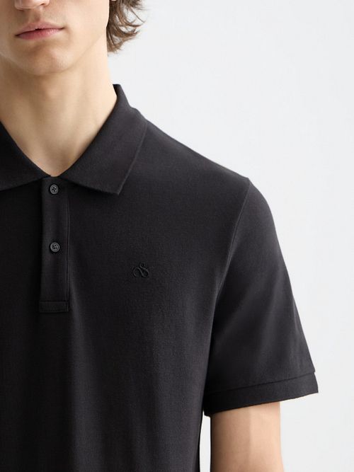 Scotch And Soda Core Piqué Polo Shirt Black Model / Detail