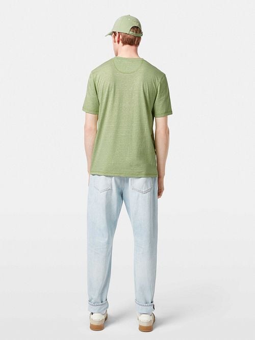 Scotch And Soda T-Shirt Melange Groen Model / Achterkant