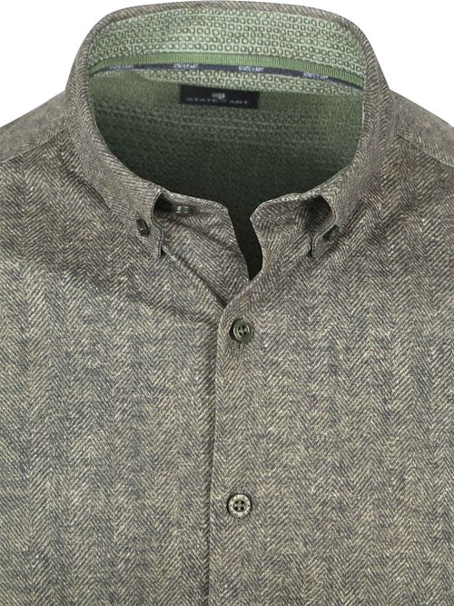 State of Art Chemise Jersey Herringbone Verte Product / Detail