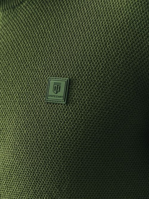 State Of Art Half Zip Pullover Structure Dark Green Model / Detail
