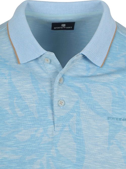 State of Art Poloshirt Faded Leaf Light Blue Product / Detail