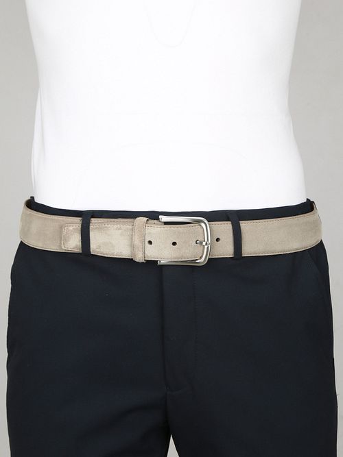 Suitable Belt Suede Leather Taupe Model / Voorkant