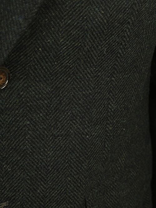 Suitable Blazer Herringbone Merino Wool Dunkelgrün