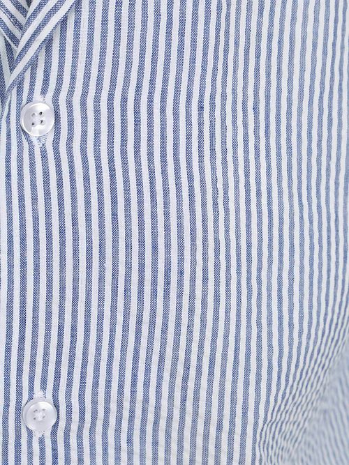 Suitable Chemise Short Sleeve Stripe Seersucker Bleu Clair Product / Detail