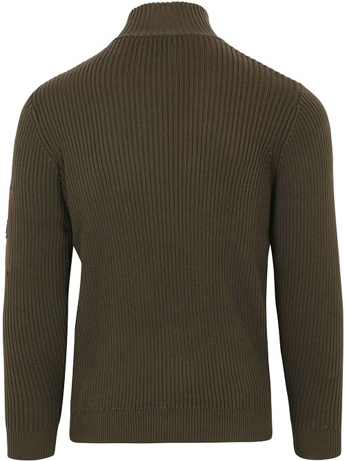 Suitable Half Zip Pullover Noord Dark Green Product / Achterkant