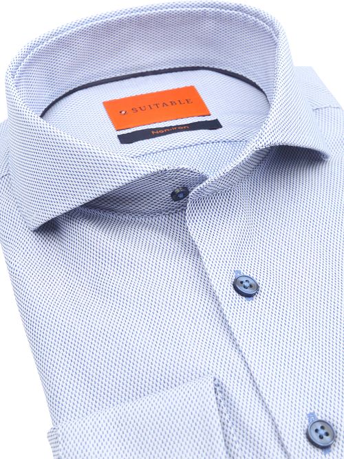 Suitable Hemd Jacquard Luxe Blau