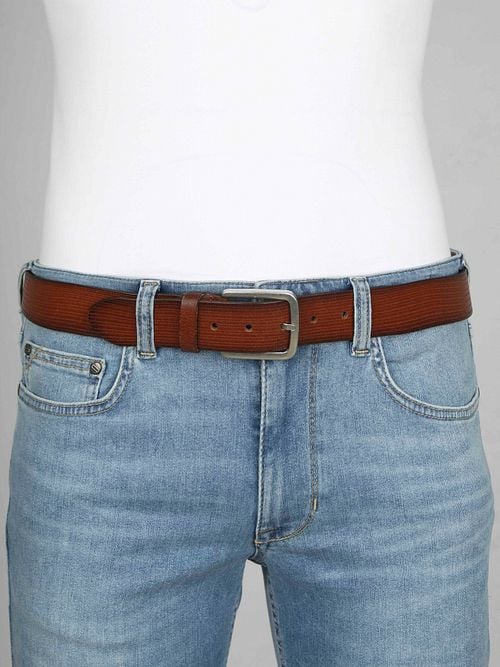 Suitable Ledergürtel Struktur Leder Braun Model / Voorkant