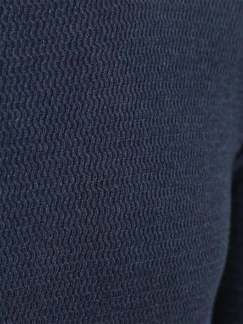 Suitable Pull Col Roulé Structure Melange Marine Product / Detail