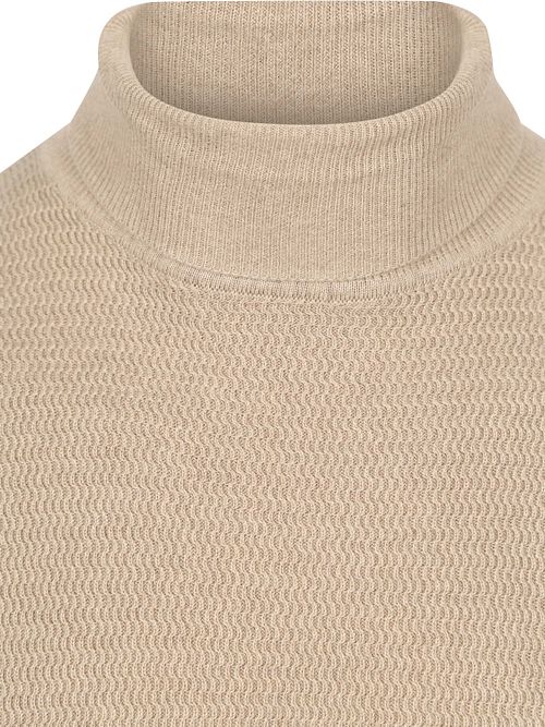 Suitable Pull Col Roulé Structure Melange Sand Product / Detail