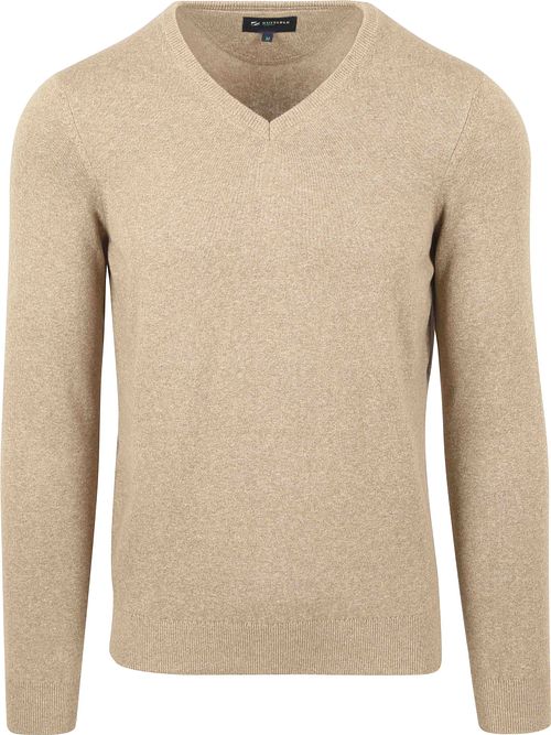 Suitable Respect Cotton Vinir Pullover Melange Sand Product