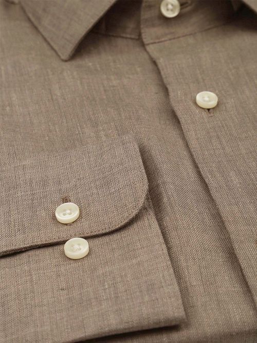 Suitable Shirt Linen Taupe Product / Detail