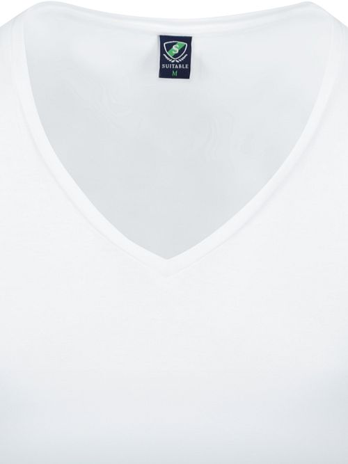 Suitable Vibamboru T-Shirt Deep V-Neck White 4-Pack Product / Detail