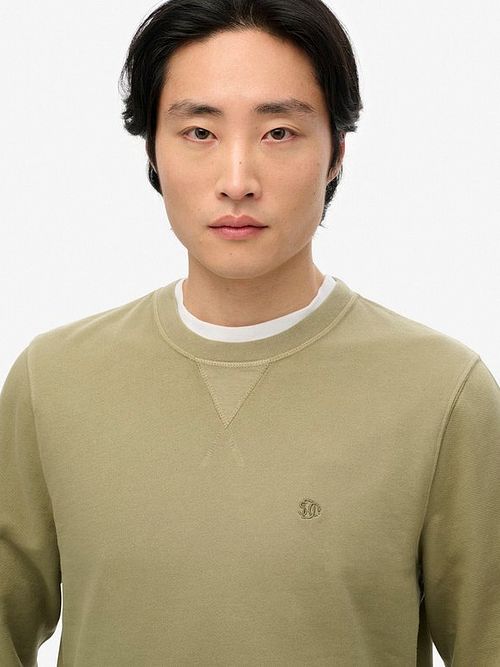 Superdry Sweater Classic Essential Vert Olive Model / Voorkant