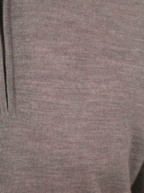 Profuomo Half Zip Pullover Merino Wool Taupe