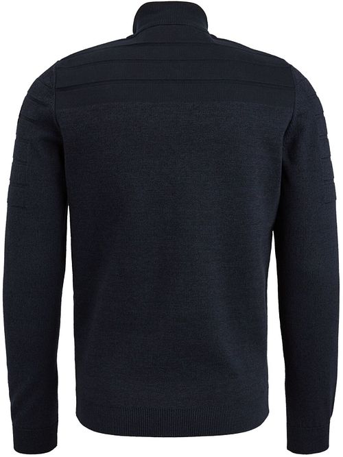 Vanguard Cardigan Mouliné Navy Zipper Product / Achterkant