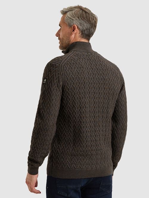 Vanguard Pullover Demi-Zip Laine Marron Model / Achterkant
