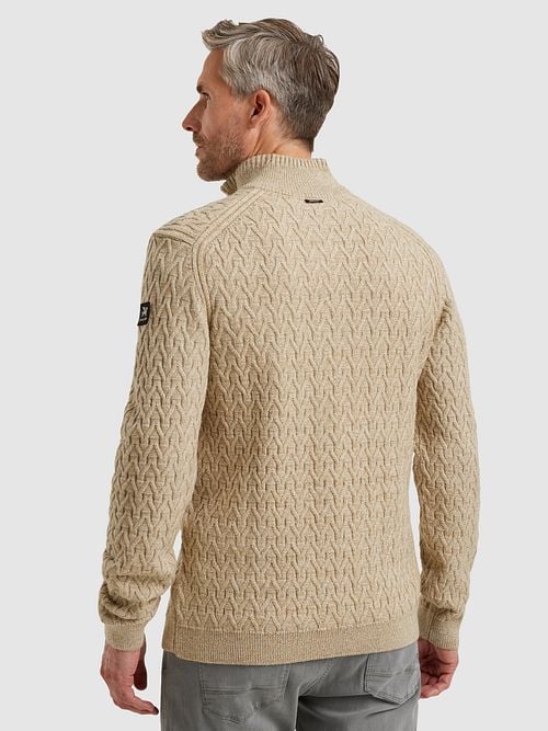 Vanguard Pullover Half Zip Wool Beige Model / Achterkant
