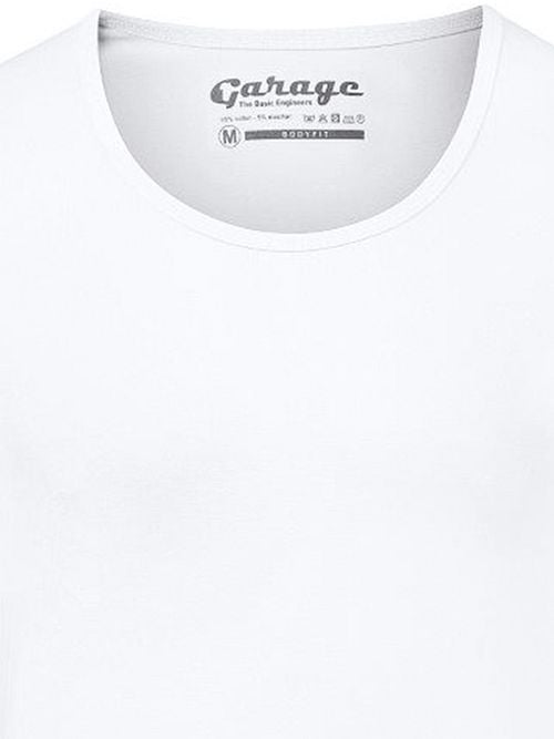 Garage Stretch Basic T-Shirt Weiss Tiefer Rundhals Product / Detail