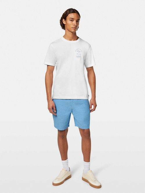 Scotch And Soda Logo T-Shirt Weiß Model / Voorkant