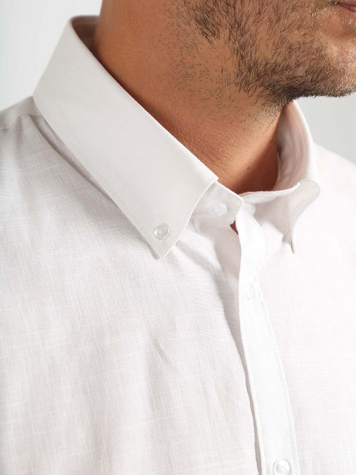 Suitable Shirt Cotton Slub White Model / Detail