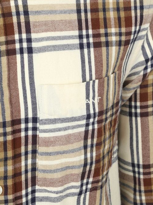 Gant Hemd Flanell Kariert Ecru