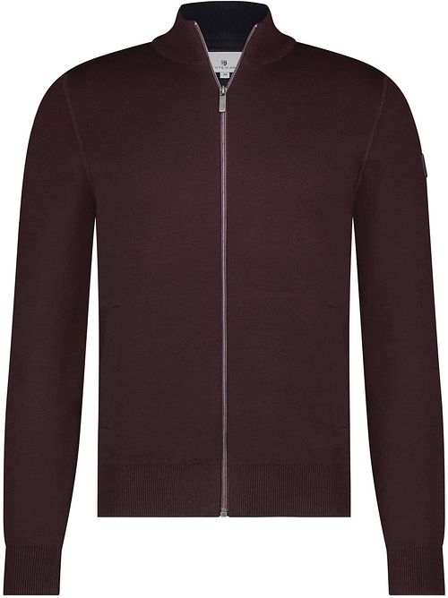 State Of Art Cardigan Fine Contrast Wool Blend Burgundy Product