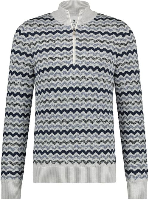 State Of Art Half Zip Grijsblauw Print Product