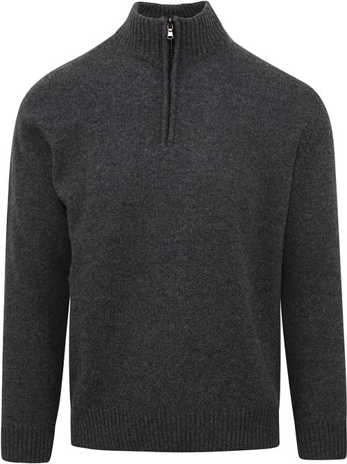 Suitable Half Zip Pullover Wool Blend Anthracite Product
