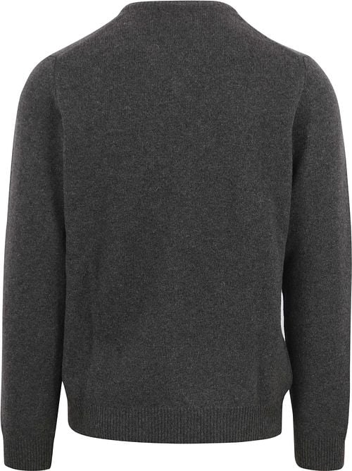 Suitable Lammwolle Pullover V-Ausschnitt Anthrazit Product / Achterkant