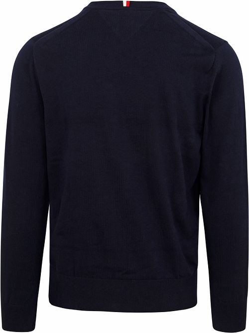 Tommy Hilfiger Pull Col-V Marine Product / Achterkant