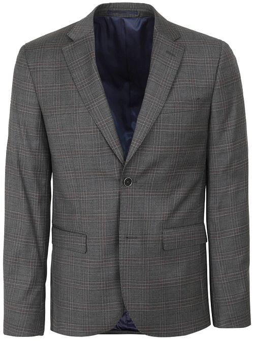 Suitable Suit Toulon Wool Check Grey Brown Product