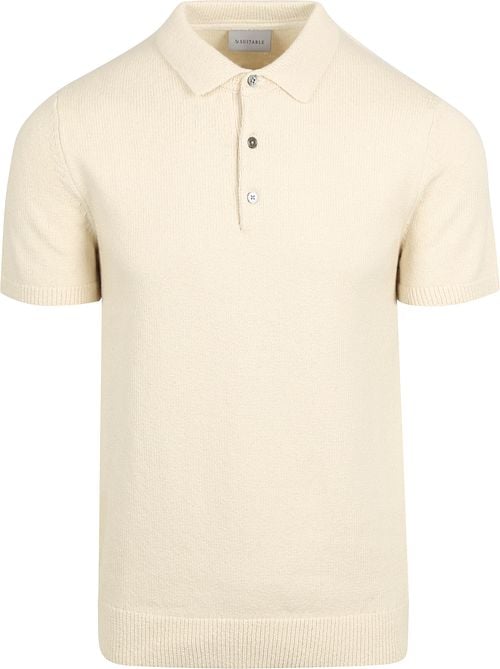 Suitable Heavy Knitted Polo Raw Ecru Product