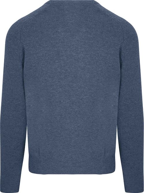 Steppin' Out Trui V-hals Lamswol Mid Blauw Product / Achterkant