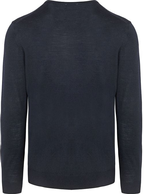 Profuomo Pullover V-Neck Merino Wool Navy Product / Achterkant
