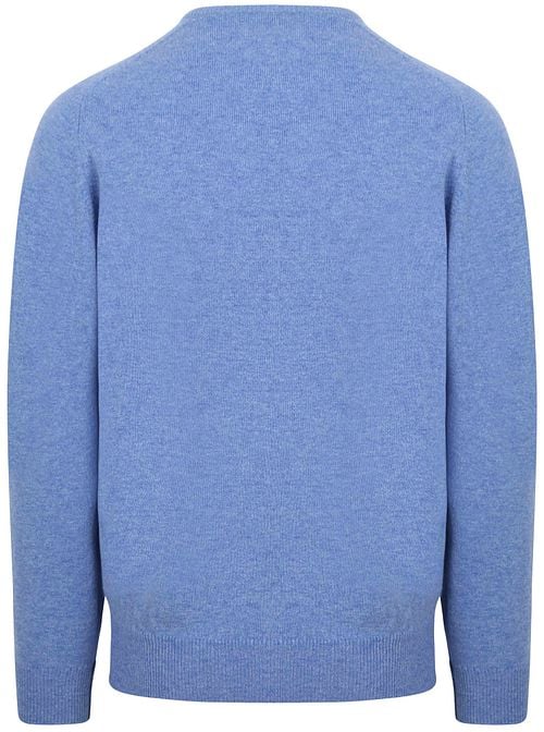 William Lockie Pullover Lamswol V Surf Mid Blue Product / Achterkant