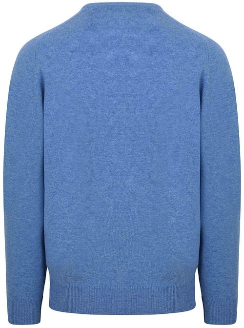 William Lockie V-Neck Lambswool Jeans Melange Product / Achterkant