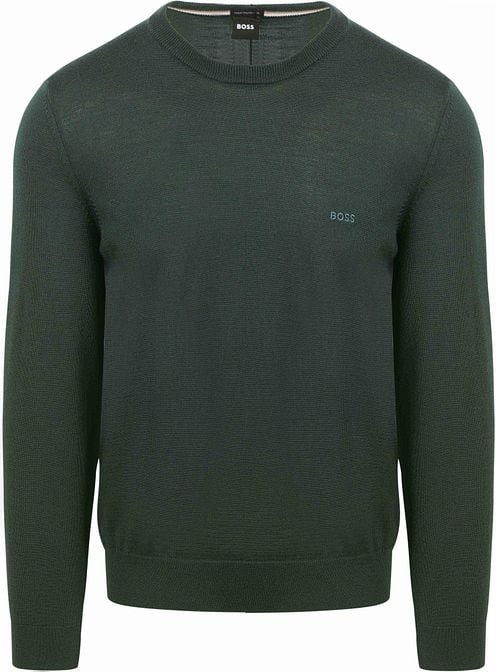 BOSS Pull Botto Wool Dark Green Product