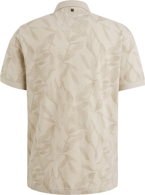 PME Legend Poloshirt Piqué Print Beige Product / Achterkant