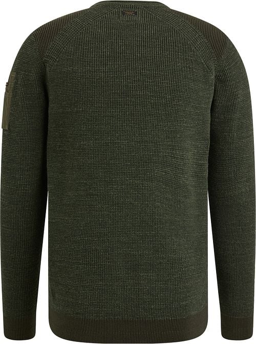 PME Legend Trui Rib Melange Donkergroen Product / Achterkant