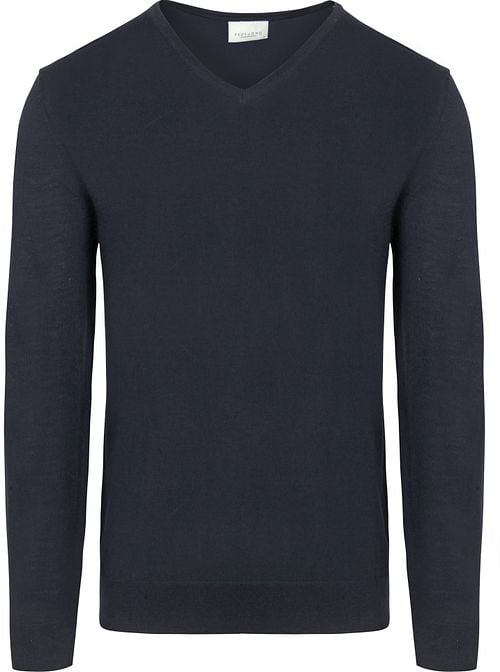 Profuomo Pullover V-Hals Merinowol Navy Product
