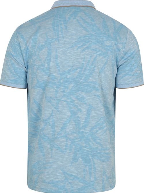 State of Art Poloshirt Faded Leaf Light Blue Product / Achterkant