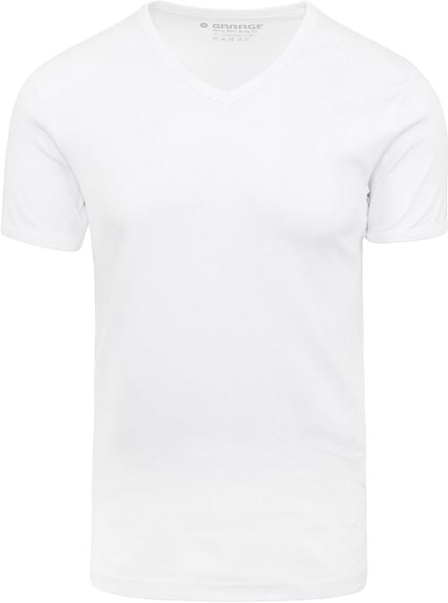 Garage Basic T-Shirt Weiss V-Hals Product