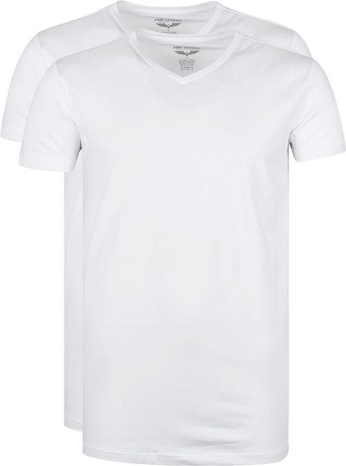 PME Legend Basic T-Shirt 2er Pack V-Ausschnitt Weiß Product