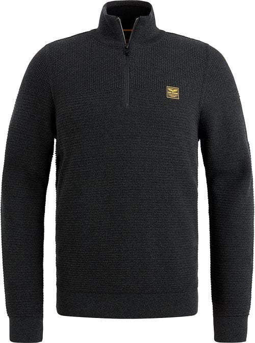 PME Legend Half Zip Sweater Mouliné Black Product