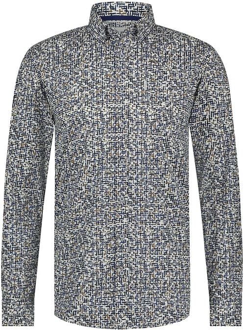 State Of Art Hemd Poplin Druck Blau Rot Product