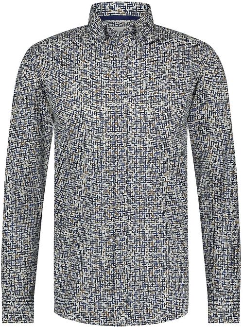 State Of Art Shirt Poplin Print Blue Red Product