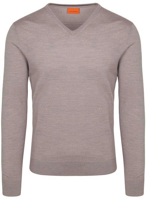 Suitable Merino Pullover V-Hals Greige Product