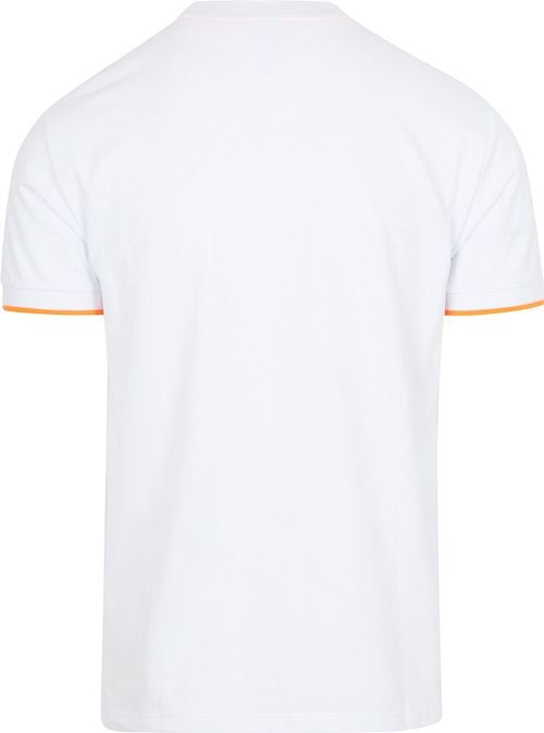 Sun68 Piqué T-Shirt Fluo Stripe White Product / Achterkant
