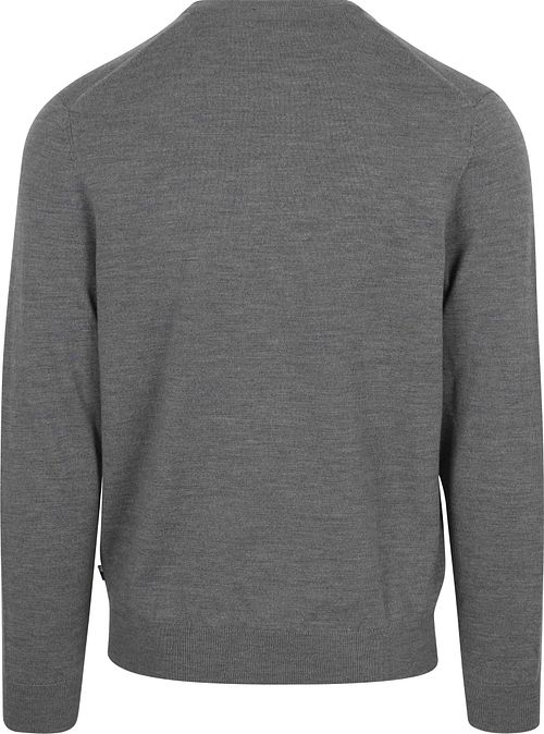 Olymp Pull Col O Wool Gris Product / Achterkant